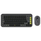 Logitech POP Icon Combo tastiera Mouse incluso Universale Bluetooth QWERTY Indiano Grafite, Verde