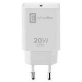 Cellularline USB-C Charger 20W - iPhone 8 or later Caricabatterie da rete USB-C 20W per la carica alla massima velocità di iPhone 8 e successivi