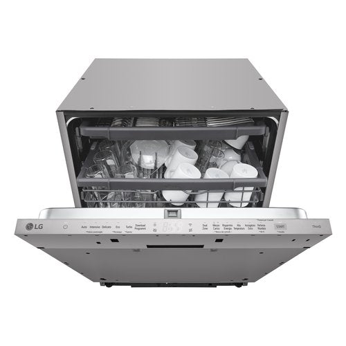 LG QuadWash DB243TX Lavastoviglie a scomparsa totale Serie 2, Classe D, 14 coperti, EasyRack+, Wi-Fi, Noble Steel