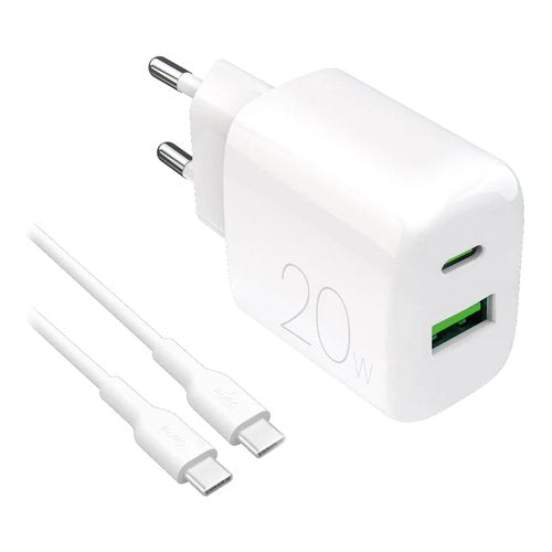 Caricabatterie Puro PUTCUSBAC20WDYKCCWHI PRO LITE 20W Kit White