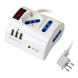 Techly Multipresa da Tavolo 3 Posti con Porte USB