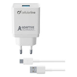 Cellularline Adaptive Fast Charger Kit 15W - USB-C - Samsung Caricabatterie da rete Fast Charger 15W con cavo USB-C