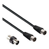 Hama Cavo antenna M/F con adattatore M/M, 3 metri, 75 dB, nero