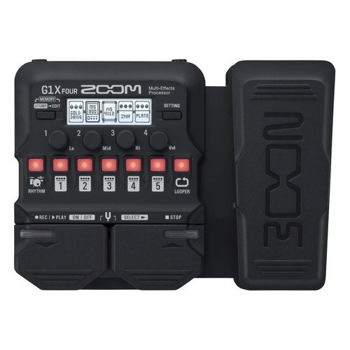 Zoom G1X FOUR, Gitarren Effekt Pedale d'espressione Nero