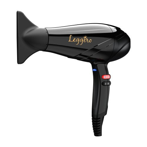 GA.MA Phon Leggero Gama, Made in Italy, Ultraleggero, Ergonomico, 2400W, Motore AC a Lunga Durata, 6 COmbinazioni di Temperatura e Velocità, Pulsante Aria Fredda, Include una Bocchetta 9mm, cavo lungo 3m
