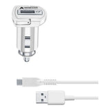 Cellularline Adaptive Fast Car Charger Kit 15W - USB-C - Samsung Caricabatterie da auto adattivo Fast Charger 15W con cavo USB-C