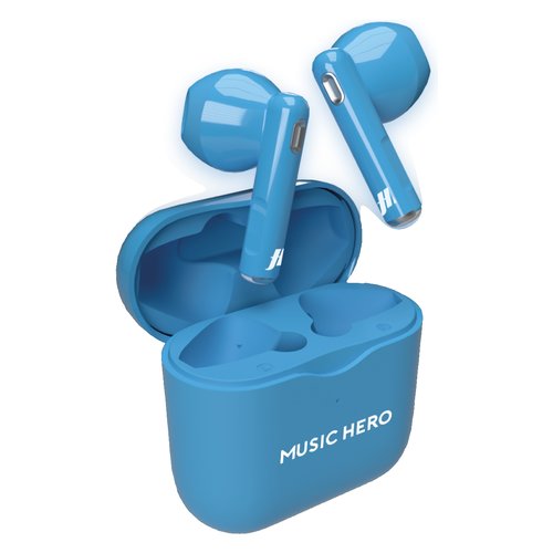 Auricolari microfono bluetooth Sbs MHTWSFLUOB MUSIC HERO TWS fluo Blue