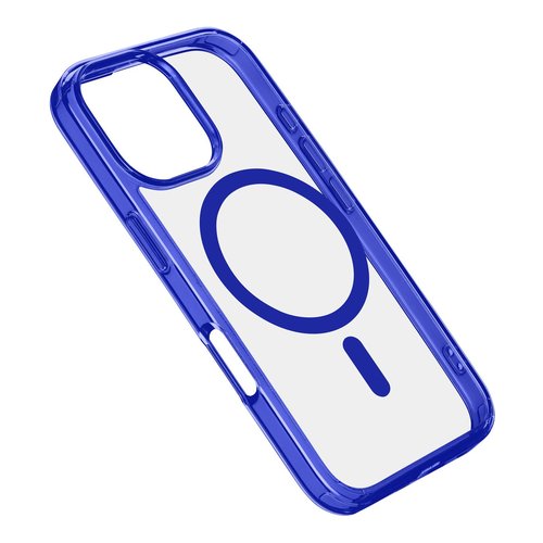 Cellularline Iconic Mag - iPhone 16 Pro Custodia trasparente con bordi colorati compatibile con ecosistema Magsafe