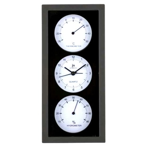 Orologio da parete Lowell JA7071NB JUSTAMINUTE Con Termometro e Igrome