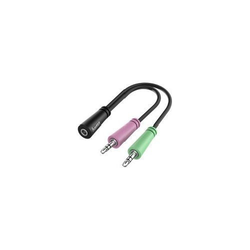 Hama Adattatore Jack 3.5 mm 4 poli F/2x Jack 3,5 mm M, per cuffie con microfono