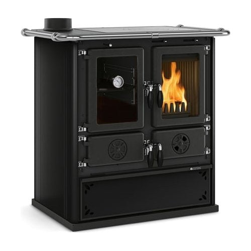 Cucina legna Nordica 7013178 ROSETTA SX VST 5.0 Steel Nero antracite