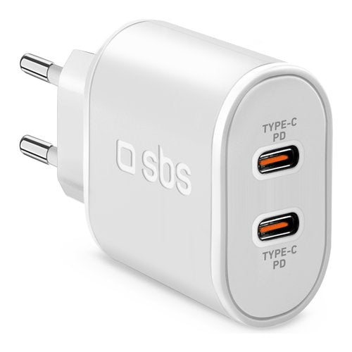 Caricabatterie Sbs TETRPD20CCW WALL CHARGER 20W Dual Port White
