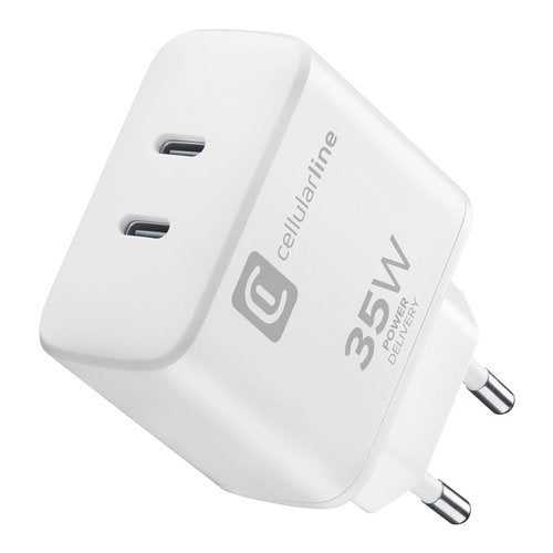 Caricabatterie Cellular Line ACHIPHUSB2PD35WW DUAL CHARGER 35W Power D