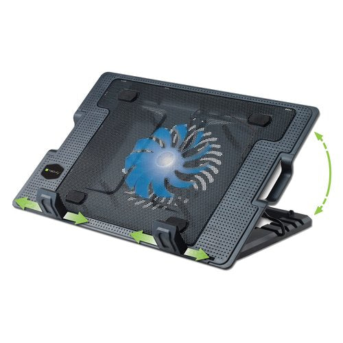 Techly Supporto per notebook fino a 17.3" con sistema di raffreddamento