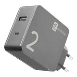 Cellularline Duo Charger - MacBook and iPhone Caricabatterie per computer portatili dotati di porta USB-C e smartphone, 42W