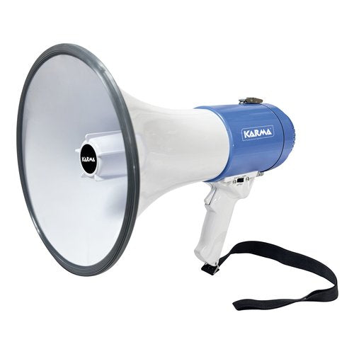 Megafono Karma GT 1227LI 25W con sirena e fischietto White e Blue