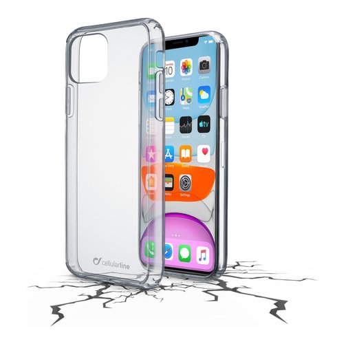 Cellularline Clear Strong - iPhone 11 Custodia rigida con bordi in gomma