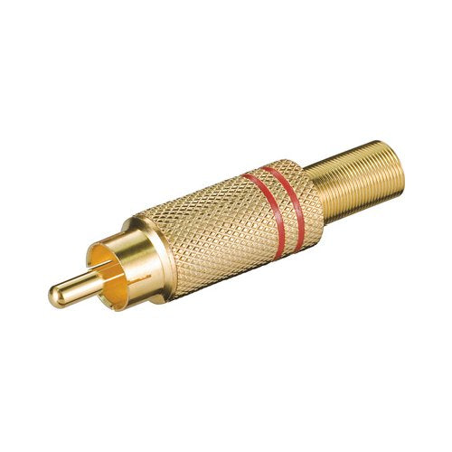Goobay 11280 cavo di collegamento RCA Oro, Rosso