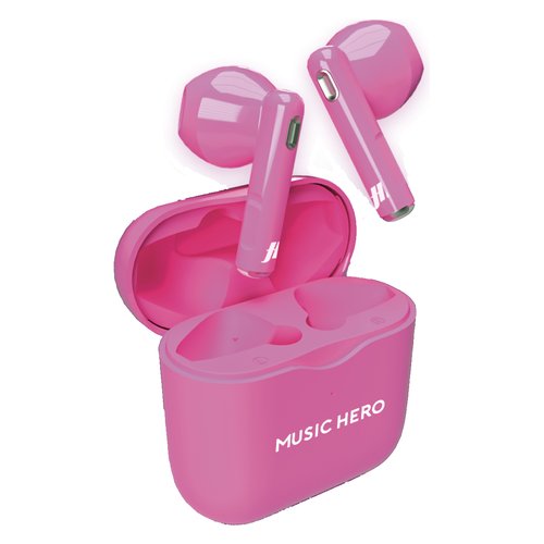 Auricolari microfono bluetooth Sbs MHTWSFLUOG MUSIC HERO TWS fluo Pink