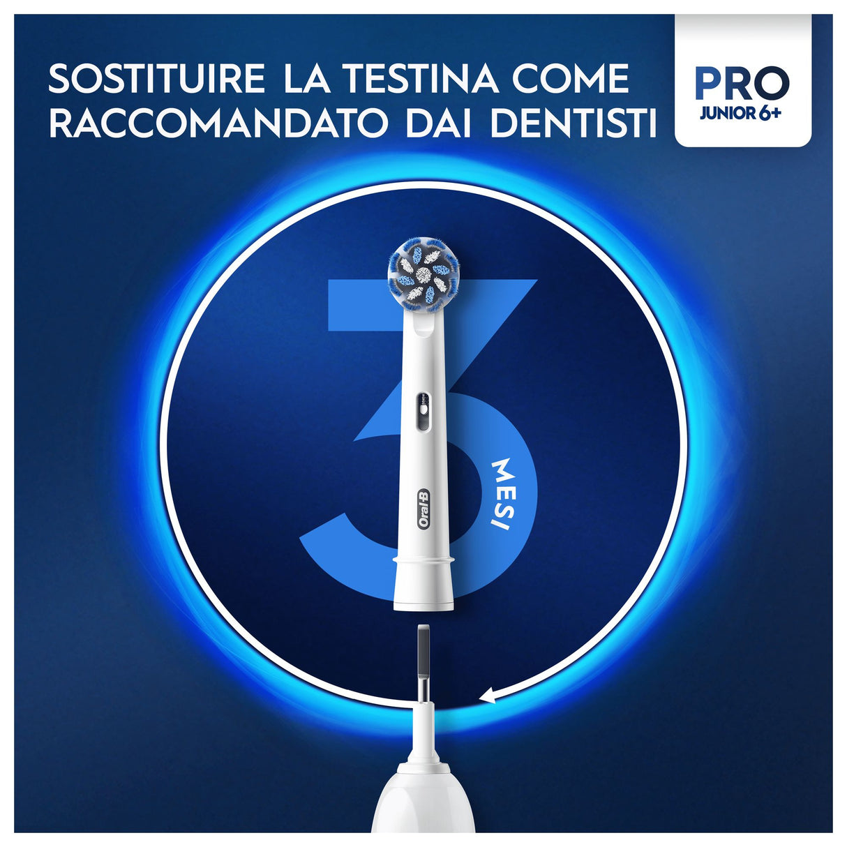 Oral-B PRO 14876674 spazzolino elettrico Bambino Spazzolino rotante Multicolore, Bianco