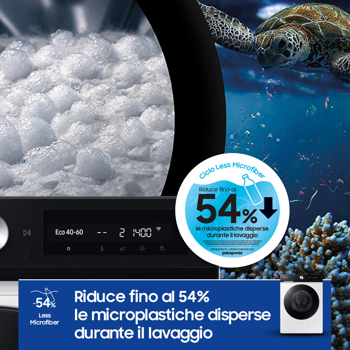 Samsung WW90DB7U94GEU3 lavatrice Caricamento frontale 9 kg 1400 Giri/min Bianco