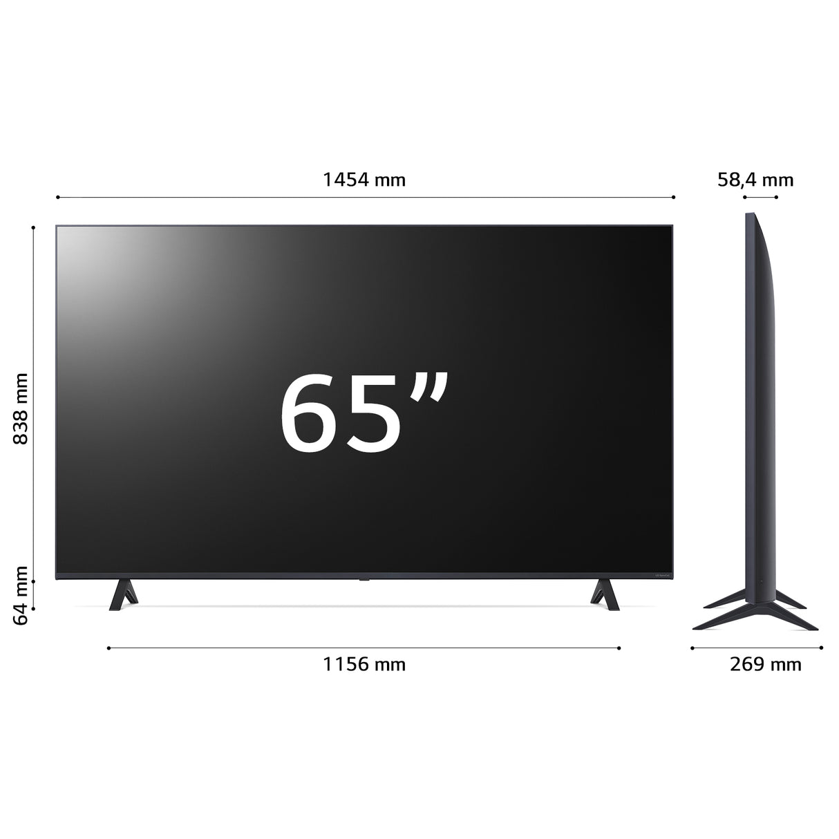 LG NanoCell AI 65'' Serie NANO82 65NANO82T6B, TV 4K, 3 HDMI, SMART TV 2024
