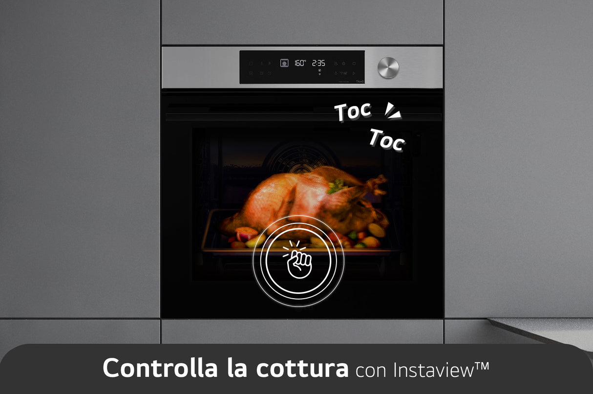 LG InstaView WSED7613S Forno 76L Classe A+ EasyClean, Pirolisi, Air Fry, Sous Vide, Wi-Fi