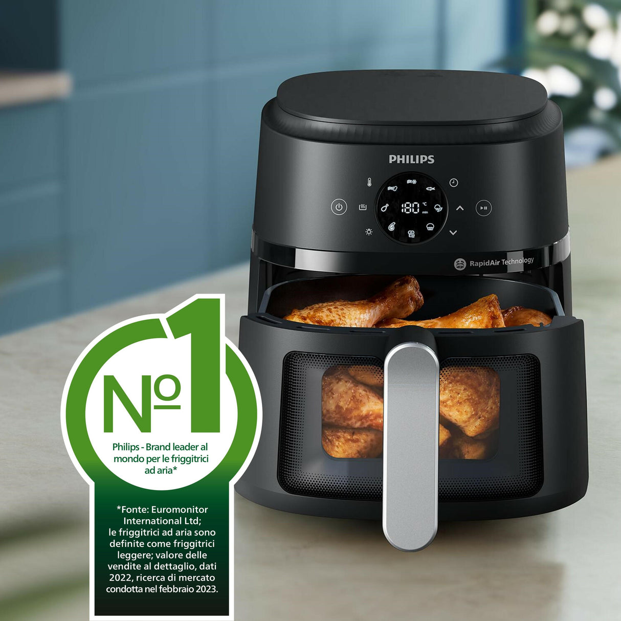 Philips 2000 series NA221/00 Airfryer 4.2 L, Friggitrice ad aria 13 in 1, App ricettario