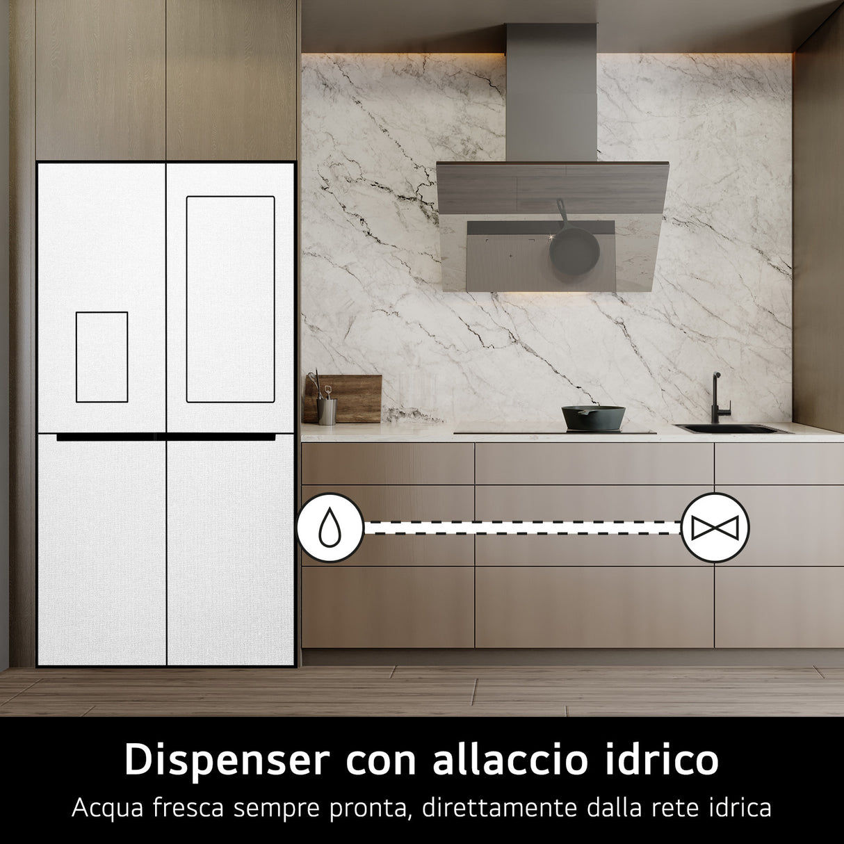 LG InstaView GMG960EVJE Frigorifero Multidoor , Classe E, 638L, Wi-Fi, UVnano, Nero