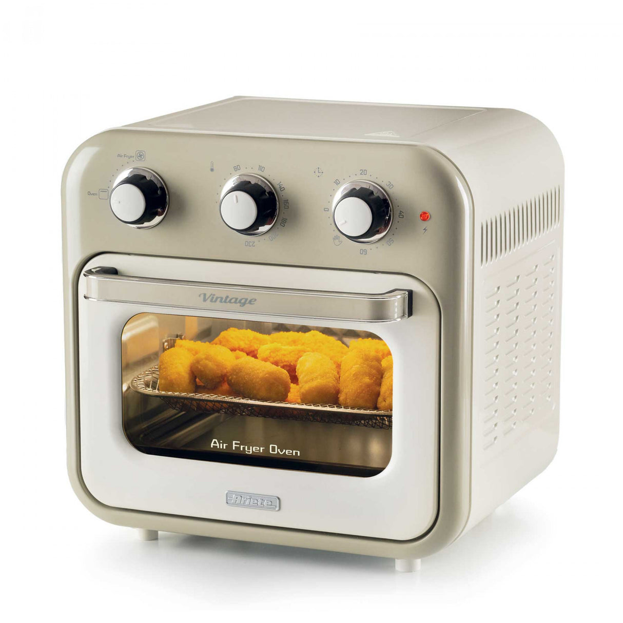 Ariete 4632 Friggitrice ad aria e forno Vintage, 1400W, 2in1, Capacità 16L, Accessori inclusi, Timer 60 minuti, Doppio vetro, Beige