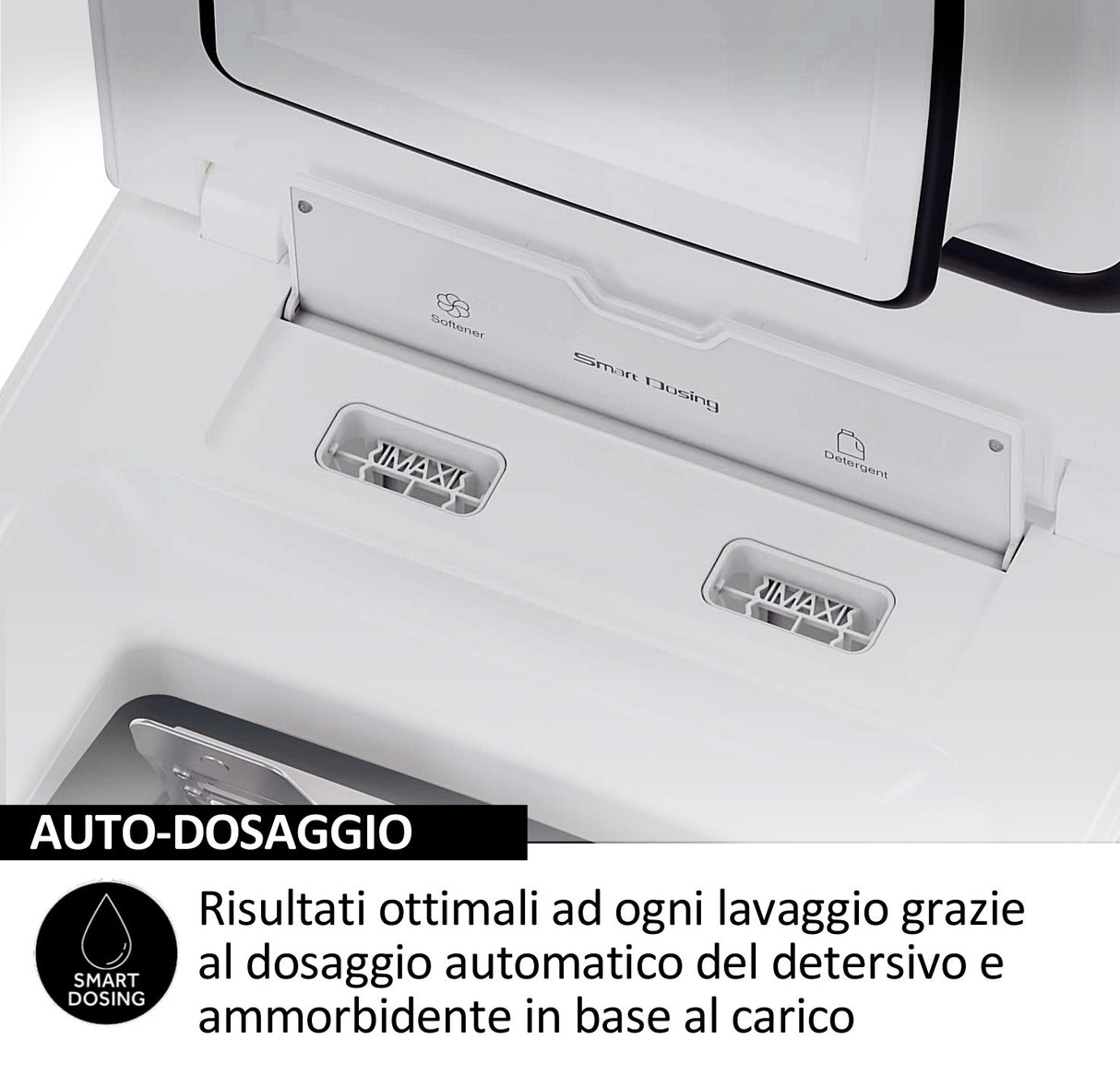 Haier HW90-BPD13386U-S LAVATRICE CARICA ALTO, AUTODOSE, Caricamento dall'alto, 9 kg, 62 cm, Classe A