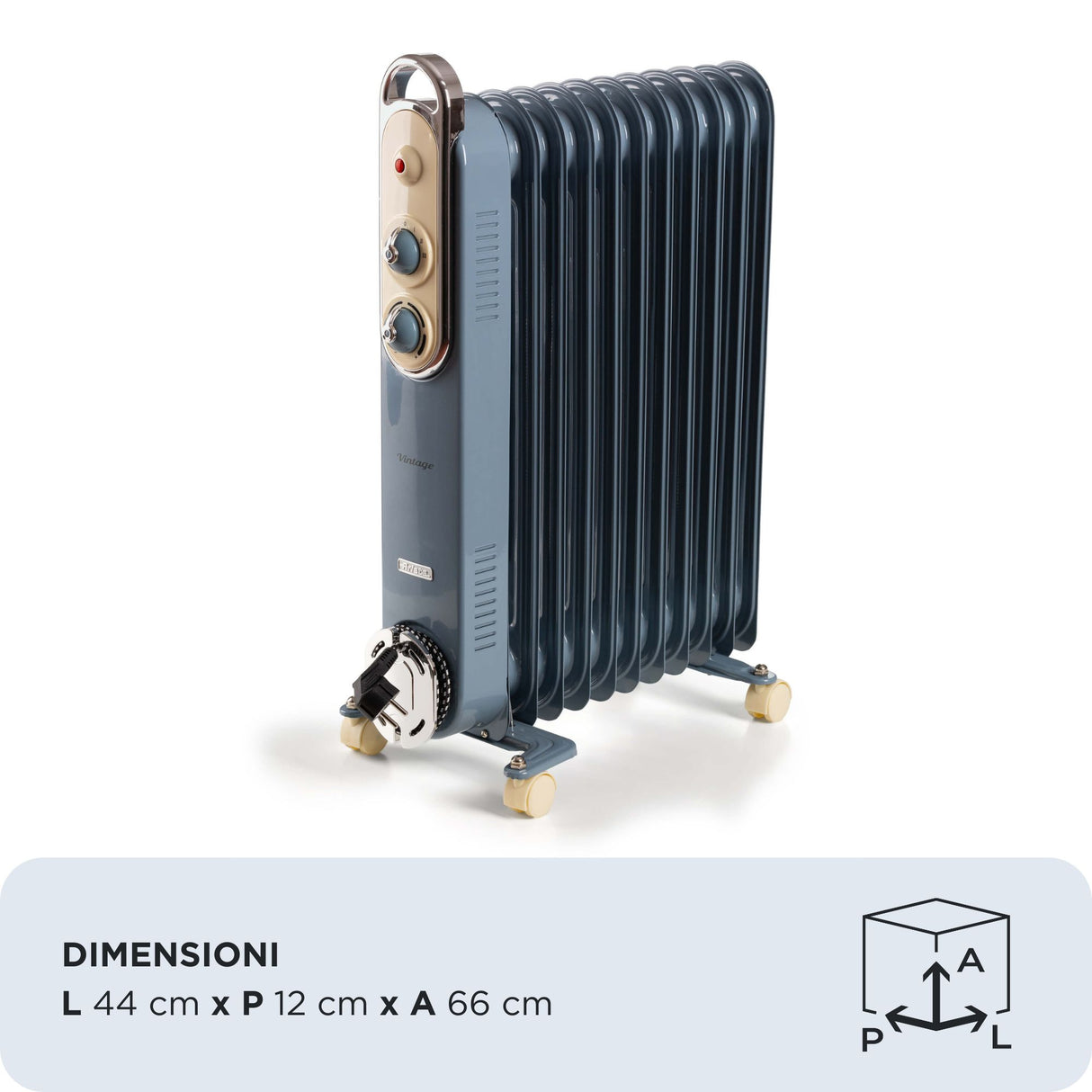 Ariete Vintage Radiatore 11 Elementi Blue e Cream