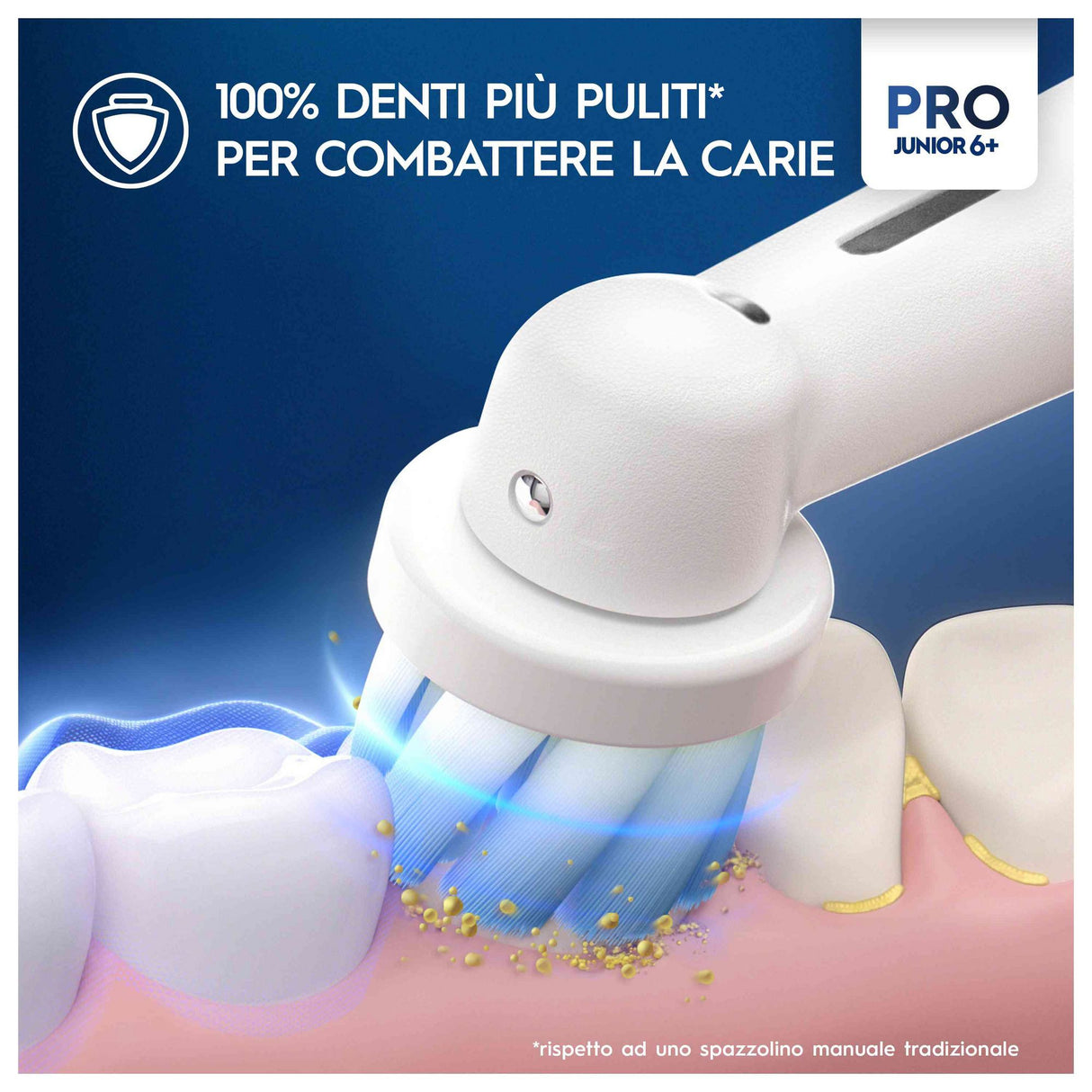 Oral-B PRO 14876674 spazzolino elettrico Bambino Spazzolino rotante Multicolore, Bianco