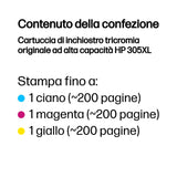HP Cartuccia di inchiostro tricromia originale ad alta capacità 305XL