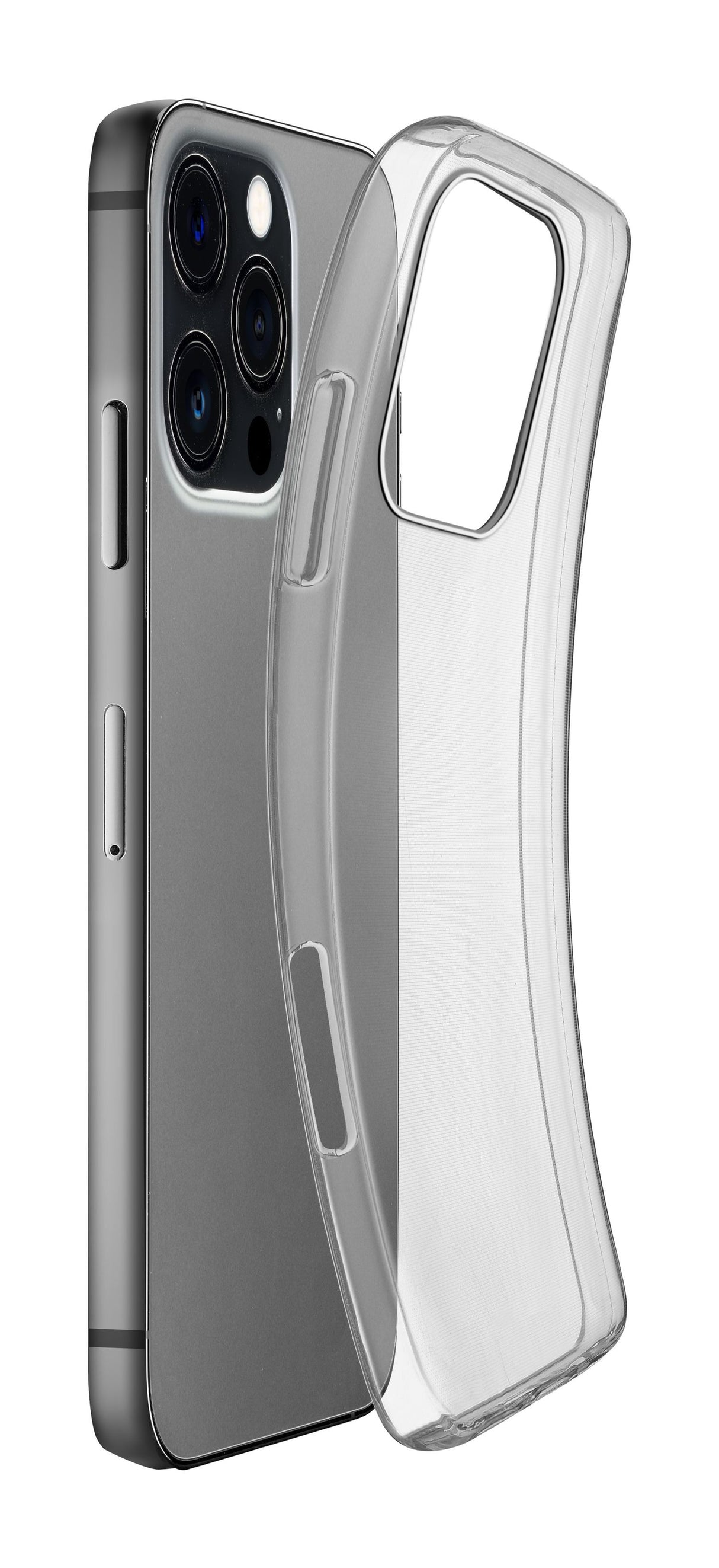 Cellularline Fine - iPhone 16 Pro Cover in gomma morbida ultra sottile e trasparente