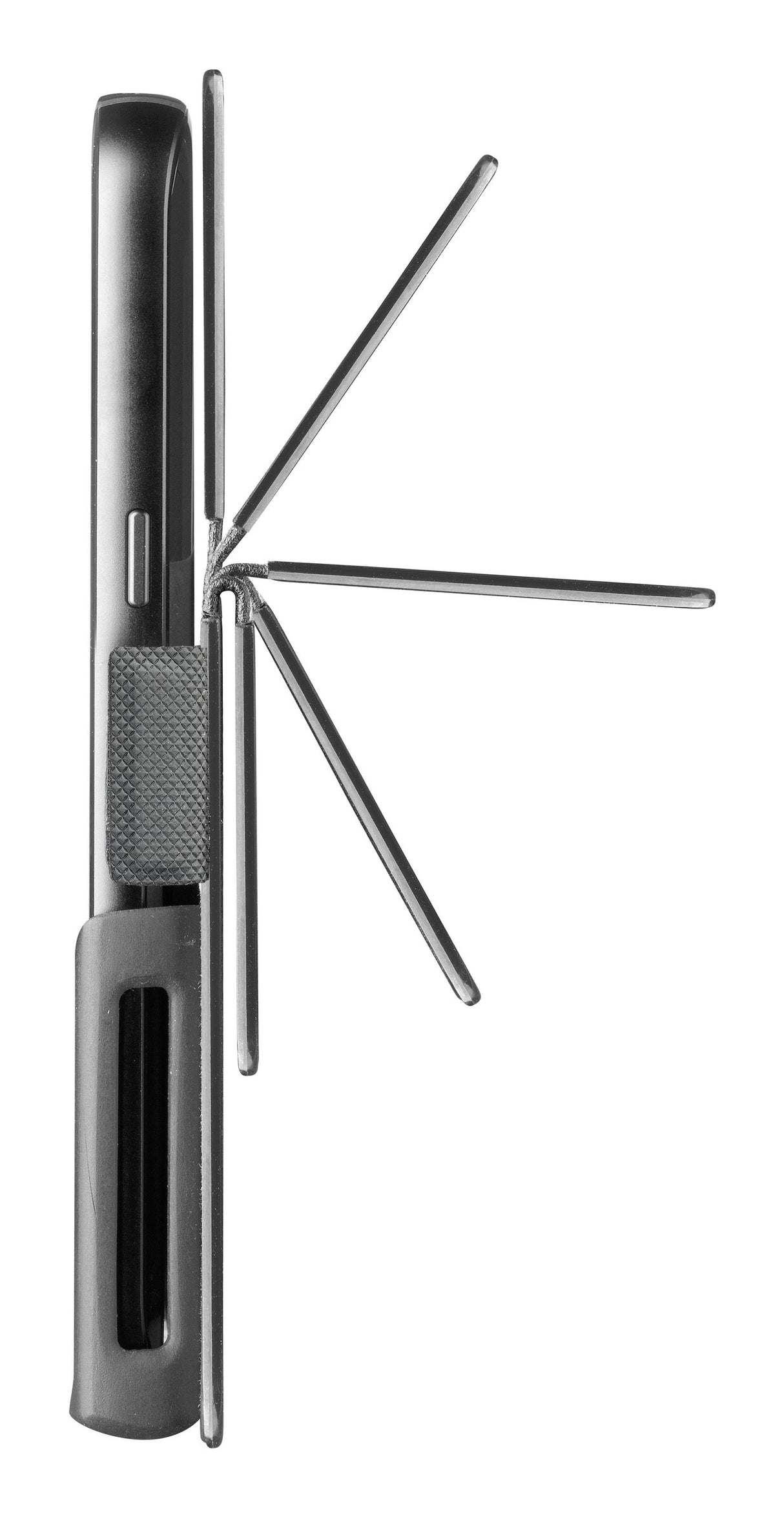 Cellularline Slide & Click - M: (Misure max telefono: 75mm X 150mm) Custodia a libro multicompatibile effetto pelle