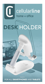 Cellularline Table Stand - Universale per Smartphones e Tablets Supporto da tavolo pieghevole per smartphones e tablets