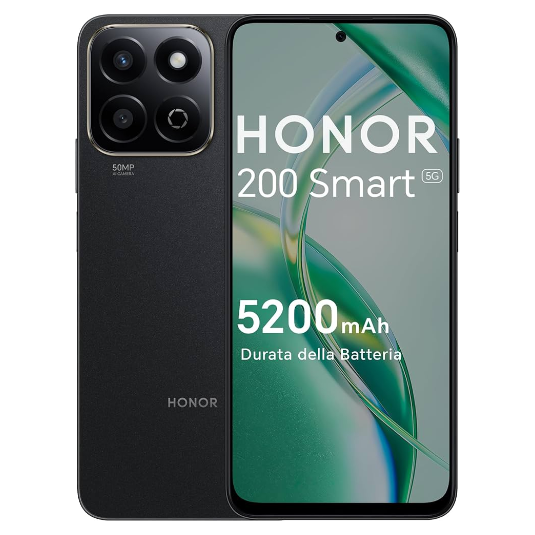 Honor N Series 200 Smart 17,3 cm (6.8") Doppia SIM Android 14 5G USB tipo-C 4 GB 256 GB 5200 mAh Nero