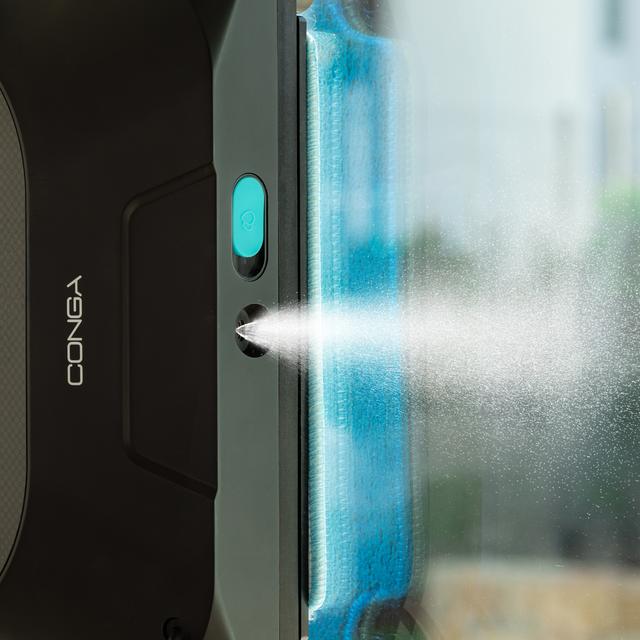Conga Windroid 1390 Double Spray Connected Robot lavavetri 3 in 1: spruzza, pulisce e asciuga, App e telecomando, 4 spazzole