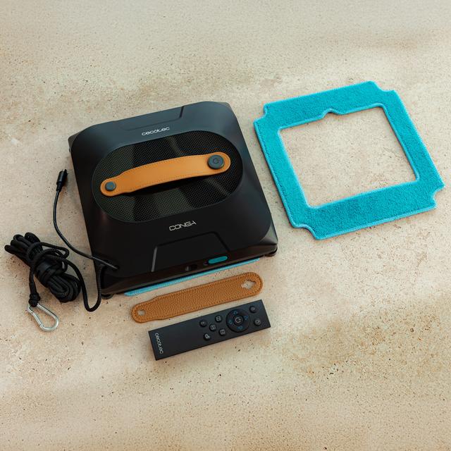 Conga Windroid 1390 Double Spray Connected Robot lavavetri 3 in 1: spruzza, pulisce e asciuga, App e telecomando, 4 spazzole