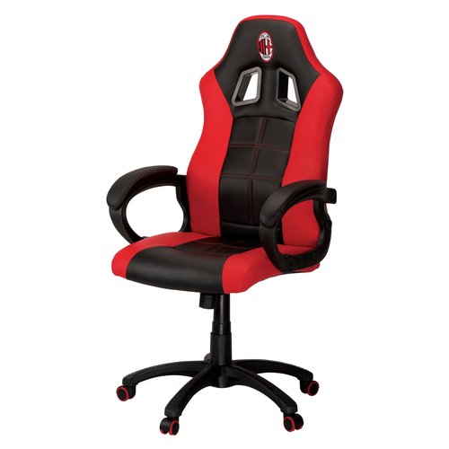 Sedia gaming Qubick ACMU0052 MULTIPIATTAFORMA Ac Milan Black e Red