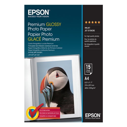 Epson Premium Glossy Photo Paper - A4 - 15 Fogli