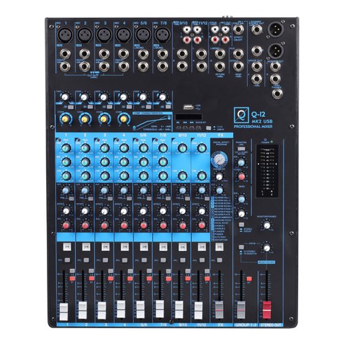 Mixer disc jockey Oqan 625811 Q12 USB MK2 Black Black