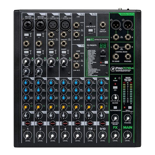 Mixer disc jockey Mackie PROFXV3 SERIES 10 Canali Black Black