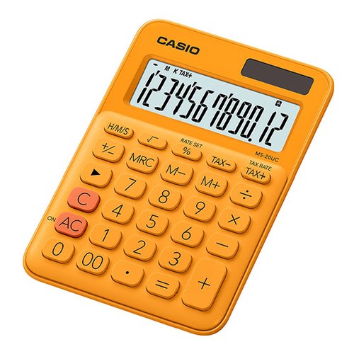 Calcolatrice Casio MS 20UC RG MS SERIES Big Lc Display Arancio Arancio