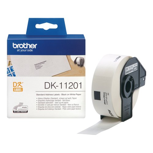 Rotolo etichettatrice Brother DK11201 DK TAPE 400 Etichette per Indiri