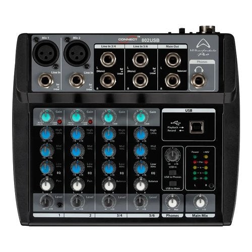 Mixer disc jockey Wharfedale 4401165 CONNECT 802 Usb Nero Nero