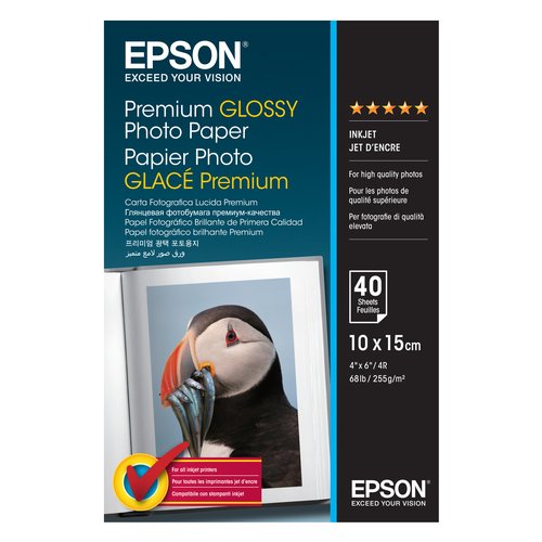 Epson Premium Glossy Photo Paper - 10x15cm - 40 Fogli