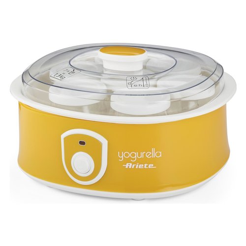 Ariete 617 Yogurtiera YOGURELLA 1.3 litri, 20W, 7 vasetti separati, Bianco e Giallo