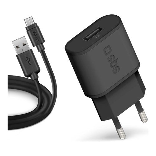 Caricabatterie Sbs TETRKITMIC1ASTD WALL CHARGER KIT 5W Black Black